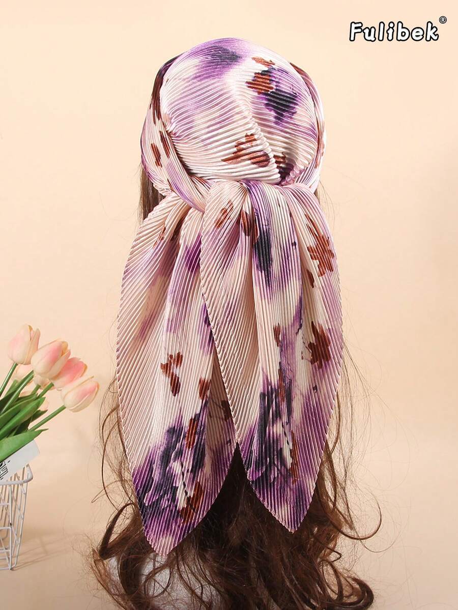 1 chiếc khăn choàng nữ màu trơn nhăn 90cm, khăn bandana & khăn vuông, phụ kiện tóc, băng đô, khăn trùm đầu, phụ kiện thời trang, áo abaya, thích hợp cho bãi biển, kỳ nghỉ và cuộc sống hàng ngày, giúp tôn lên phong cách của bạn. - Nhiều màu - Xem 1