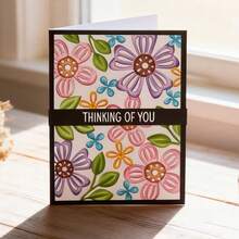 Creative Floral Backdrop Cutting Dies, DIY Scrapbooking Album And Embossing Stencil, Greeting Card Making Tool, Card Paper Cutting Crafts ,Gift Card Making Template Die Cuts. - Silver - View 10