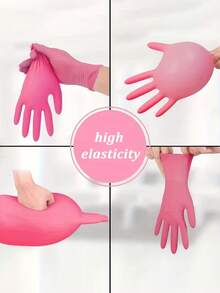1双一次性粉色/黑色丁腈手套，不含乳胶，防水，防静电，多用途手套，适用于染发、美容、烹饪、绘画、艺术手工、清洁、厨房、浴室、家务等。 - 粉紅色 - 查看 11