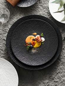 复古磨砂塑料餐盘，沙拉盘，甜点盘，适用于家庭、宿舍、厨房、餐厅，餐具配件，厨房用品 - 彩色 - 查看 6