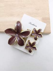 3/6pcs Set Solid Color Street Style ABS Plastic Hair Claw, Suitable For Daily Wear,Festival,Party - Multicolor - View 11