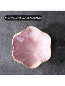 Bandeja Organizadora de Jóias Cerâmica Elegante em Formato de Folha de Lótus para Brincos, Anéis, Chaves, Pequenos Acessórios, Bandeja Decorativa de Entrada, Presente para Mulheres - Multicolorido - Visão 7