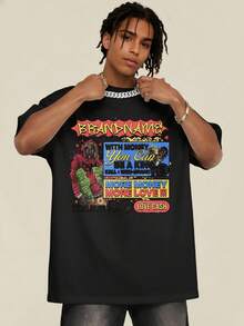 Camiseta de Manga Corta para Hombre Regalo Ideal para Cumpleaños 100% Algodón Camiseta Masculina de Calidad Verano Estampada Transpirable y Cómoda con Diseño de Pascua Camiseta Gráfica Estilo Y2K Escena Urbana - Negro - Ver 4