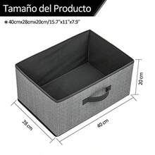 KIKIGOAL Juego de 4 Cubos de Almacenamiento de Tela Pb Cajas Organizadoras Lavable para Armas Estantes Ropa etes Guardería 15.7" x 11" x 7.9 - Gris23L - Ver 2