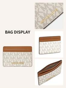 Michael Kors Women's Minimalist Front Pocket Wallet, Genuine Leather RFID Blocking Credit Card Holder, Small Coin Purse - Apricot - View 3