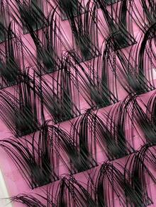 Hinarin 168 Pcs D Curl Cluster Lashes 2 IN 1 Wispy Clear Band Soft Cluster Eyelashes Extensions Length 10-16mm Mixed Fluffy Pointed Individual Lashes Cluster Invisible Band Manga Lashes Natural Look Crossed Anime False Eyelashes Suitable For Travel And Daily - D - View 6