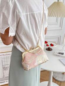 Simple Shoulder Bag Handbag Clutch Cheongsam Bag Crossbody Bag Multi-Purpose Chinese Style Women Bag Valentines - 粉色 - 查看 5