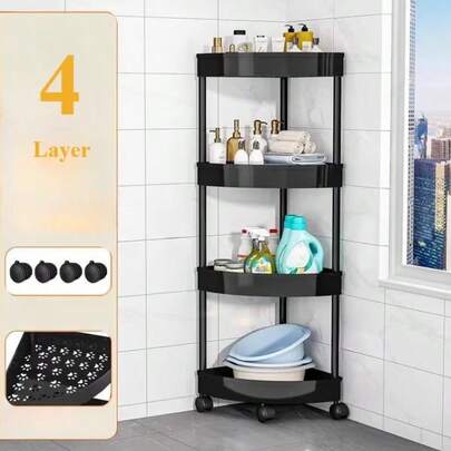 Organizador de Baño 4 Niveles Impermeable - Estante para Baño, Ahorra Espacio, Fácil Montaje, Ideal para Esquineros y Ducha
