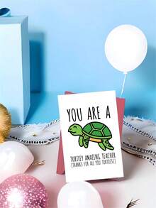 1张Turtley超棒教师感谢卡，超大幽默感谢卡，附信封，纸质贺卡，适用于教授、导师、讲师 - 均碼 - 查看 8
