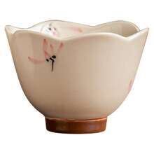 手绘粉色兰花口杯陶瓷功夫茶杯，茶杯，茶具，水杯 - 彩色 - 查看 4