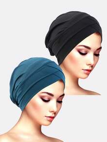 1pc/2pcs Women's Criss-Cross Elastic Beanie Hat, Skull Cap, Suitable For Daily Use - Multicolor - View 28