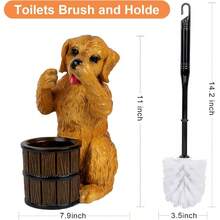 Toilet Brush Holder Set Bathroom Cute Dog Base Solidly Toilet Bowl Brush And Holder Flexible And Durable Style Stylish Toilet Cleaner Brush Saving Storage Space Toilet Brushes For Bathroom - Dog - 查看 8