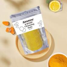 40pcs Turmeric Glycolic Acid Exfoliating Facial Cleansing Pads, Face Care Cleansing Tools, Gentle & Comfortable Beauty - Yellow - View 3