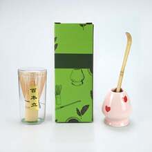 3PCS Matcha Set Bamboo Whisk Tea Spoon Ceramic Fittings Matcha Whisk Tea Spoon And Scoop Tea-Making Tools - Multicolor - View 16