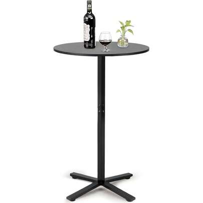 Bar Table,41 Inch Height Cocktail Table Round Bistro Bar Table With Metal Frame And Cross Base For Home,Kitchen Dining,Bar,Black