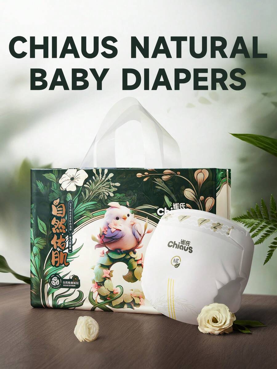 1 Pack Newborn Baby Disposable Diapers, Containing Centella Asiatica To Protect Baby's Skin, Suitable For Boys And Girls, Day And Night Use - Dark Green - View 1