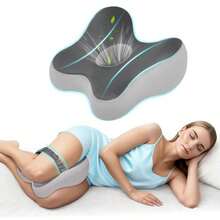 Memory Foam Leg Pillow For Side SleepersSciatica Pain Relief Pillow With Ergonomic Design Removable Breathable Cover And Elastic Band Grey - Grey - View 7