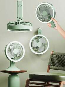 Desk Mini Fan, Super Long Battery Life, Oscillating, USB Rechargeable, Small Fan For Office, Desktop, Wall-Mounted, Home Use, Quiet, High Wind, Portable Tabletop Fan - Multicolor - View 2