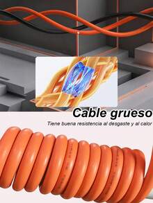 Cable de extensión doméstico de (3M/5M/7M/15M/20M/25M,) , cable de extensión de alimentación con enchufe, 3 tomas, adecuado para herramientas eléctricas pesadas y viajes,cocinas, dormitorios, viajes y otros lugares. - Naranja - Ver 11