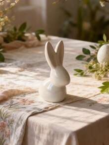 1 peça de coelho de cerâmica - Estilo minimalista e fofo, ideal para decoração de Páscoa, decoração de mesa, decoração de aparador na entrada da sala de estar, decoração de festas de fim de ano, presente perfeito - Multicolorido - Ver 15