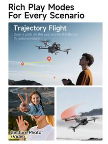 2026 Upgraded GT50 Brushless Drone With 4.3-Inch FPV Screen & EIS Dual Cameras - Optical Flow Hover, Gesture Control, Long Flight Time, Easy For Beginners, Perfect Holiday Gift Drone - Black - View 10