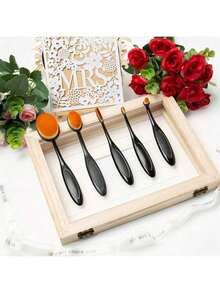 5 Packs Blending Brush For Card Making Crafting Ink Blender Brushes Set Tool Crafter Paper Background Brush Drawing (Brown) - Black - View 6