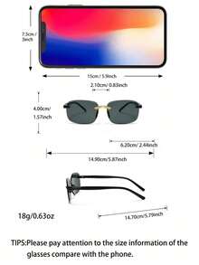 1pc/2pcs Retro Frameless Edged Fashion , Suitable For Driving, Fishing, Traveling, Cycling, Stylish Outfits, And Driving - Grey - View 2