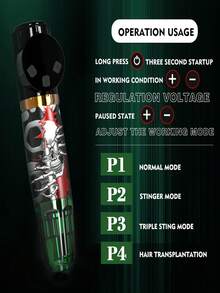 Gold Plume Bộ máy xăm không dây cao cấp, pin dung lượng cao 1100mAh tích hợp, bao gồm mực, giấy chuyển hình, dụng cụ xăm và đồ sưu tầm. - Trong sáng - Xem 6