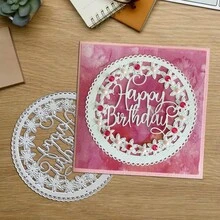 Troqueles de corte creativos de "Feliz Cumpleaños", plantillas de estarcido para hacer álbumes de recortes y tarjetas de felicitación, herramientas para hacer tarjetas, manualidades de corte de papel, plantillas de troquelado para hacer tarjetas de regalo. - Plateado - Ver 3