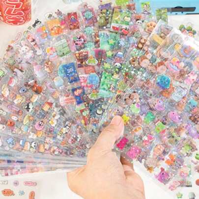10pcs Cute Mini Stickers, Suitable For Decorating Animals, Food & Drinks, Scrapbooks, Frames, Phone Cases, Diaries