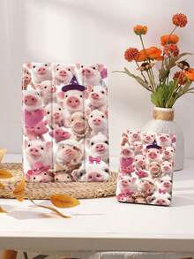 可爱小猪拼接平板电脑保护套，兼容 iPad 9.7/10.2/10.5/10.9/12.9/Pro 11（第十代），兼容三星 Galaxy Tab S6 Lite 10.4 英寸，兼容 Kindle Paperwhite（第十二代，2024 年款），Kindle（第十一代，2022 年款），Kobo Clara Color，轻柔防摔，智能支架/自动唤醒/睡眠功能 - 彩色 - 查看 9