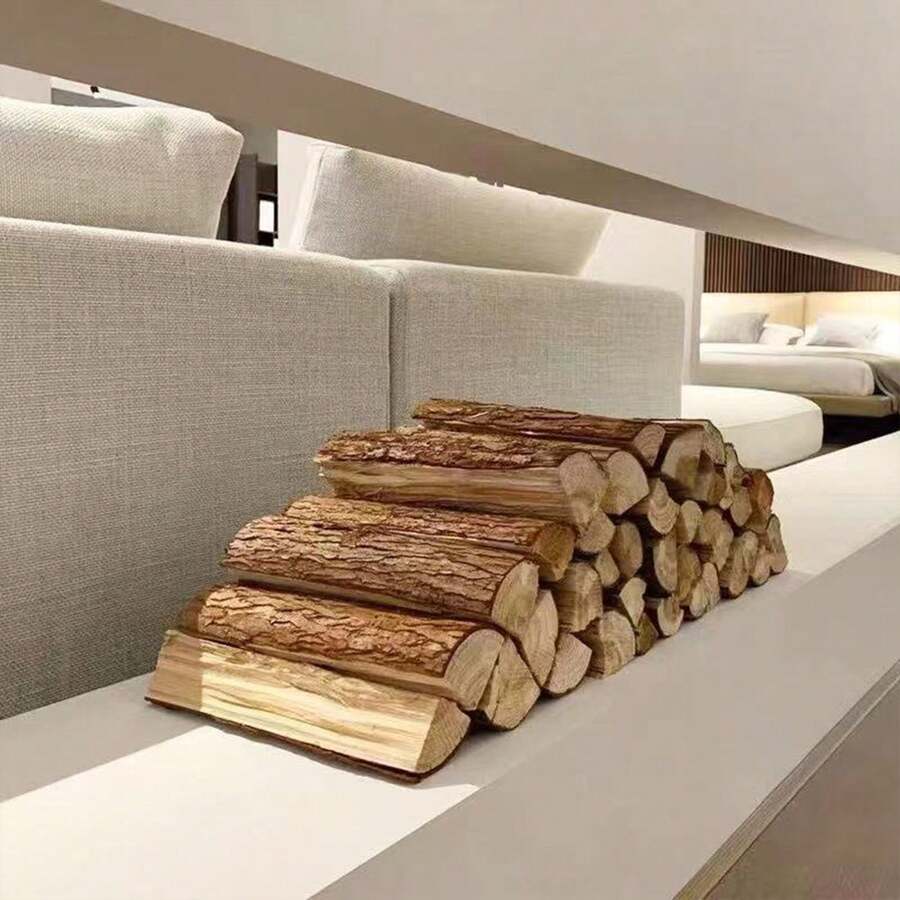 1pc/6pcs/12pcs Home Decor Fireplace Display Prop, Living Room Firewood Decoration, Creative Wooden Logs, American Style Fireplace, Campfire, Rustic Decor - Multicolor - View 1