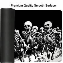 1pc Funny Cute Skeleton Gaming Mouse Pad With Non-Slip Rubber Base, Large Anime Black Goth Style Mouse Mat With Stitched Edges, Long Keyboard Pad For Home And Office - Black and White - View 5