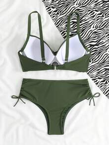 RWX VEST Modern Plus Size Bikini With High Waist Design 2025 XX559 - Army Green - View 2
