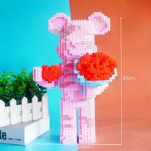 2026 New Heart-Shaped Building Blocks, Heart-Shaped Puzzle Toy For Proposal, Flower Bouquet & Teddy Bear Assembly Model, Valentine's Day Proposal Gift, Girlfriend Birthday Gift, Christmas Surprise Gift - Multicolor - View 4