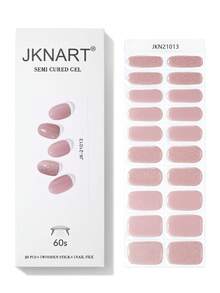 JKNART 20片半固化凝胶美甲贴纸，高光泽指甲油贴纸，多种颜色和款式，适合DIY美甲，易于使用，在家即可打造沙龙级美甲效果[需使用UV灯固化] 美甲用品 - 彩色 - 查看 36