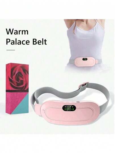 FollowBreak 1pc Portable Rechargeable Heating Waist Belt, 3 Temperature Settings & 4 Massage Modes, Heating Pad For Back & Abdomen, Suitable For Home Use & Gift