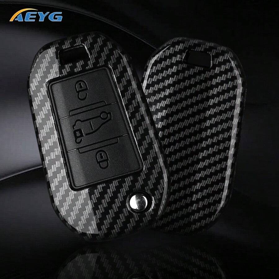 Ốp bảo vệ chìa khóa xe hơi bằng sợi carbon ABS cho Peugeot 208 301 307 308 508 2008 3008 5008 Expert và C3 C4 C5 Cactus C6 C8 - Peugeot A - Xem 1
