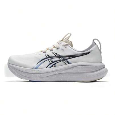 Asics Men's White Running Shoes GEL-NIMBUS 28, Comfortable Minimalist Cushioned Rebound Low-Top Soft Sole Casual Outdoor Sports Running Shoes 1011C266-100