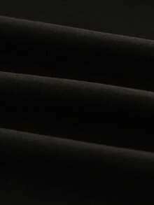 Minimalist Lapel Long Sleeve Loose Women's Shacket, Featuring Shirt Collar And Asymmetric Hem Design - Black - View 10