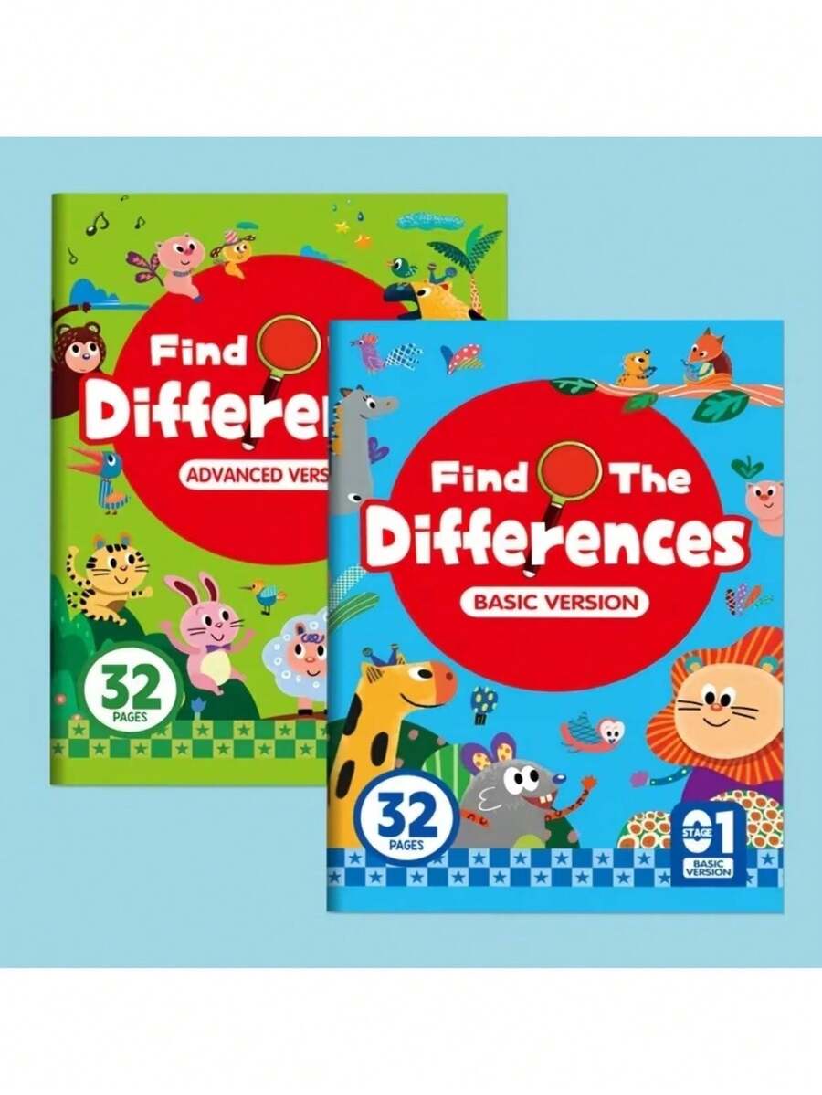 1 Book - Hidden Difference Activity Book, Including 32 Interactive Observation Games And Memory Exercises | Attention And Concentration Training | Visual Perception Skills, Concentration Games With Numbered Pages