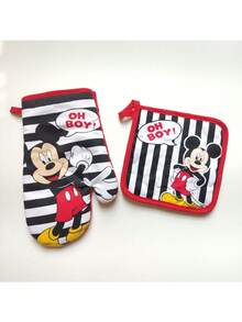 2pcs Disney Insulated Set, Includes Insulated Gloves, Insulated Mat And Baking Set, Gift Set, Suitable For Kitchen Use, Can Be Used As Mother's Day Or Birthday Gift - Multicolor - View 20