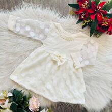 Baby Lace Dress With Pearls For Parties And Christenings. Baby Clothes. - Pearl - View 2