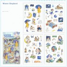 1pc Flat Sticker, Cartoon Adventure Series, Diary Stickers Cartoon Character Stickers, Pet Diary Material Stickers - Multicolor - View 11