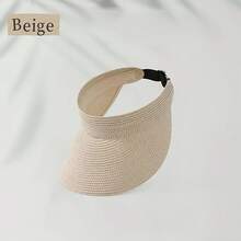 1pc 2026 New Hand-Woven Straw Hat, Suitable For All Four Seasons, Wide-Brim Sun Hat, Easy To Store, Foldable, With Adjustable Headband For The Beach