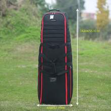 Padded Golf Club Travel Bag With Wheels,Soft Foldable Golf Club Travel Bags, Golf Luggage Case Cover For Airline - With Luggage Lock - 黑色 - 查看 4