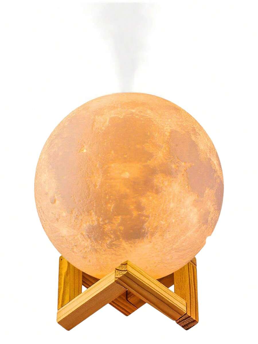 Difusor de aromaterapia humidificador, lámpara de escritorio de luna LED con función de humidificación de niebla fría - Blanco - Ver 1