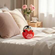Peluche de pingüino, adorno romántico , juguete de peluche suave, peluches rellenos, regalos románticos para niñas, feliz Día de San Valentín,cojín de felpa para el hogar, sofá, regalos románticos,aniversario - Rojo - Ver 6