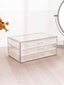 Vintage Style Jewelry Organizer With 3 Drawers - 72-Grid High Capacity Plastic Tabletop Storage Box For Rings, Earrings, Necklaces, Gift For Girlfriend, Mother, And Loved Ones - Acrylic Empty Box - View 7