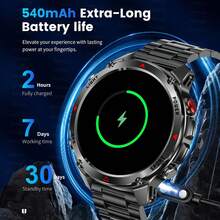 KENPANG ساعة ذكية رياضية خارجية جديدة لعام 2026 للرجال، تحديد المواقع GPS+Beidou، شاشة AMOLED HD 1.46 بوصة، مع مكالمات بلوتوث، مساعد صوتي، وظيفة التذكير، مقاومة للماء 3ATM، ضوء LED، أكثر من 100 وضع رياضي، قياس الارتفاع/الضغط الجوي/البوصلة، بطارية 540 مللي أمبير، متتبع لياقة صحي متوافق مع iOS و Android - متعدد الألوان - مشاهدة 10